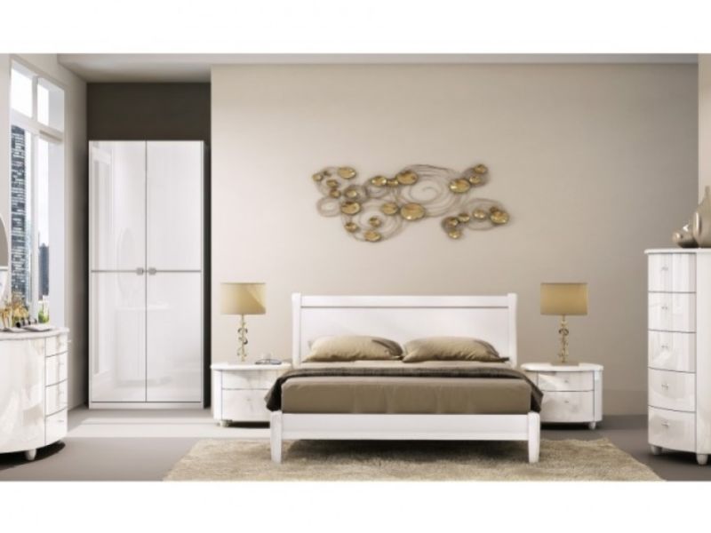 Birlea Aztec White Gloss 2 Drawer Nightstand