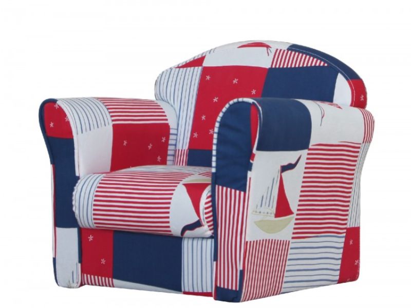 Kidsaw Blue Patchwork Childrens Mini Armchair