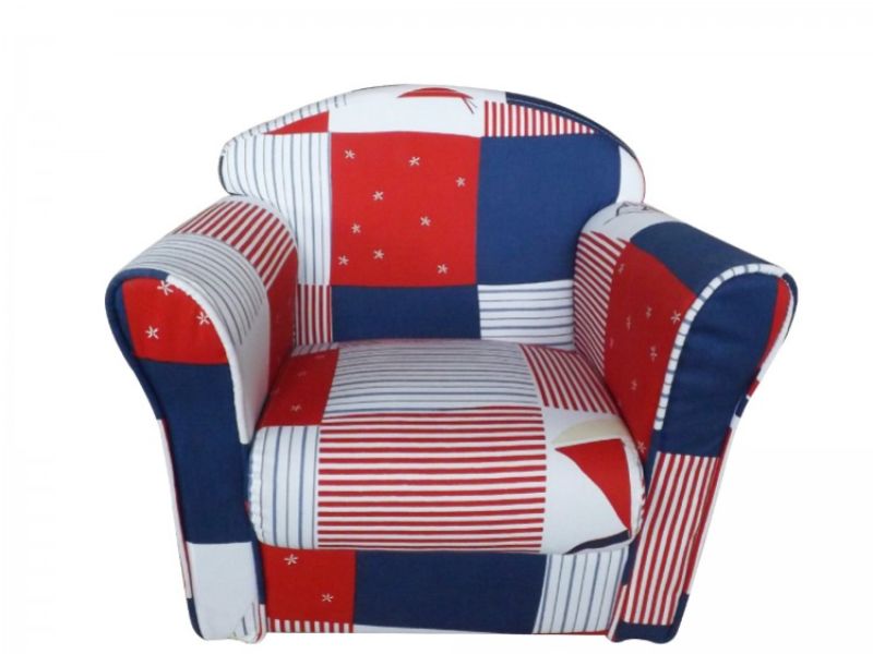 Kidsaw Blue Patchwork Childrens Mini Armchair