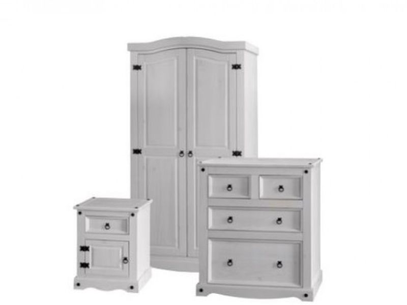 Core Corona Whitewashed Pine Bedroom Set