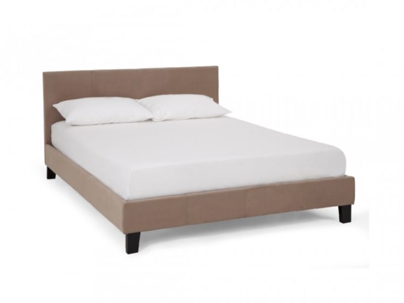 Serene Evelyn 4ft Small Double Latte Fabric Bed Frame