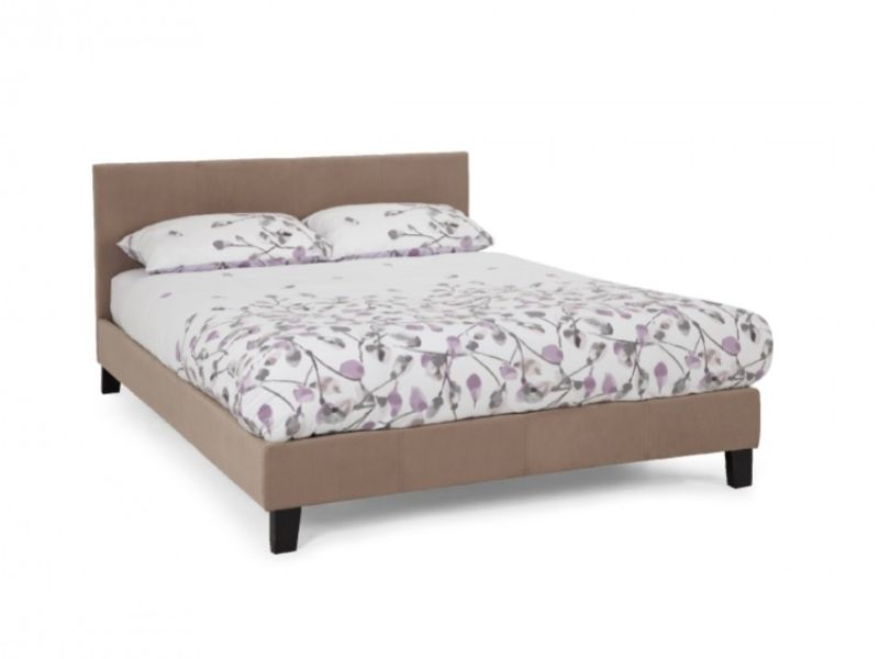 Serene Evelyn 4ft Small Double Latte Fabric Bed Frame