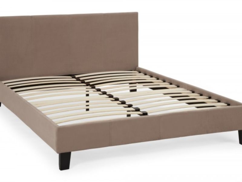 Serene Evelyn 4ft Small Double Latte Fabric Bed Frame