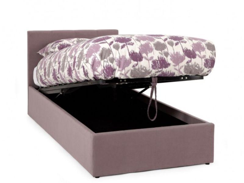 Serene Evelyn 3ft Single Lavender Fabric Ottoman Bed