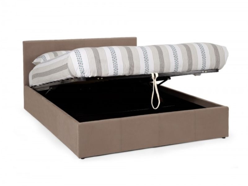 Serene Evelyn 4ft6 Double Latte Fabric Ottoman Bed