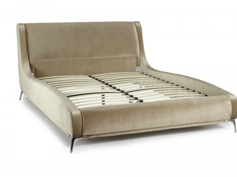 Serene Faye 5ft Kingsize Gold Fabric Bed Frame