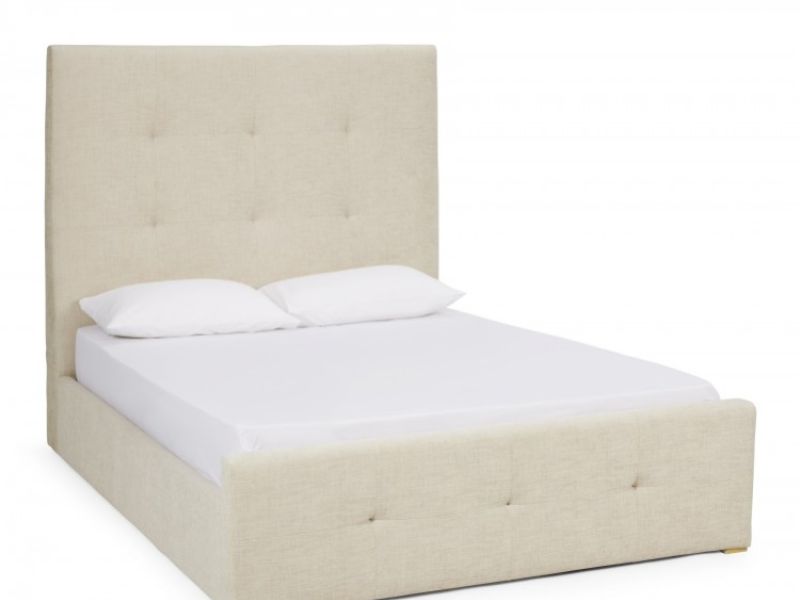 Serene Katherine 4ft6 Double Pearl Fabric Ottoman Bed Frame