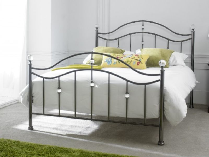 Limelight Cygnus 5ft Kingsize Black Chrome Metal Bed Frame with Crystals