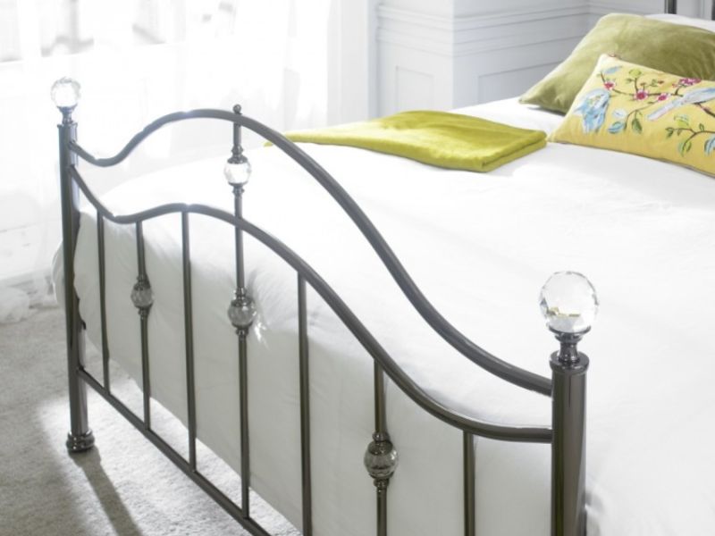 Limelight Cygnus 5ft Kingsize Black Chrome Metal Bed Frame with Crystals