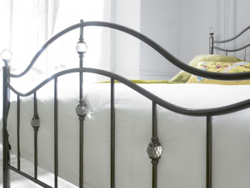 Limelight Cygnus 5ft Kingsize Black Chrome Metal Bed Frame with Crystals