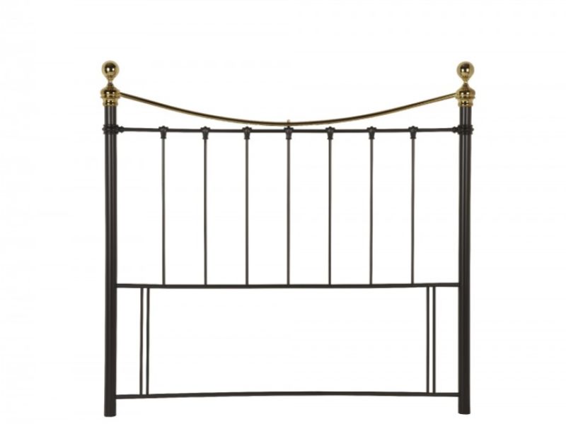 Serene Ethan Black with Brass 6ft Super King Size Metal Headboard