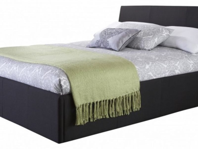 GFW Ascot 4ft6 Double Black Fabric Ottoman Bed Frame