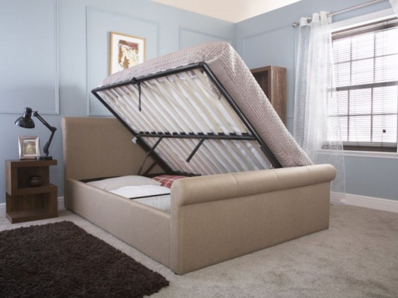 GFW Carolina 5ft Kingsize Bronze Fabric Ottoman Bed Frame
