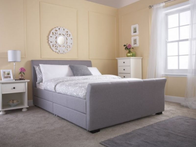 GFW Hannover 4ft6 Double Grey Fabric Storage Bed