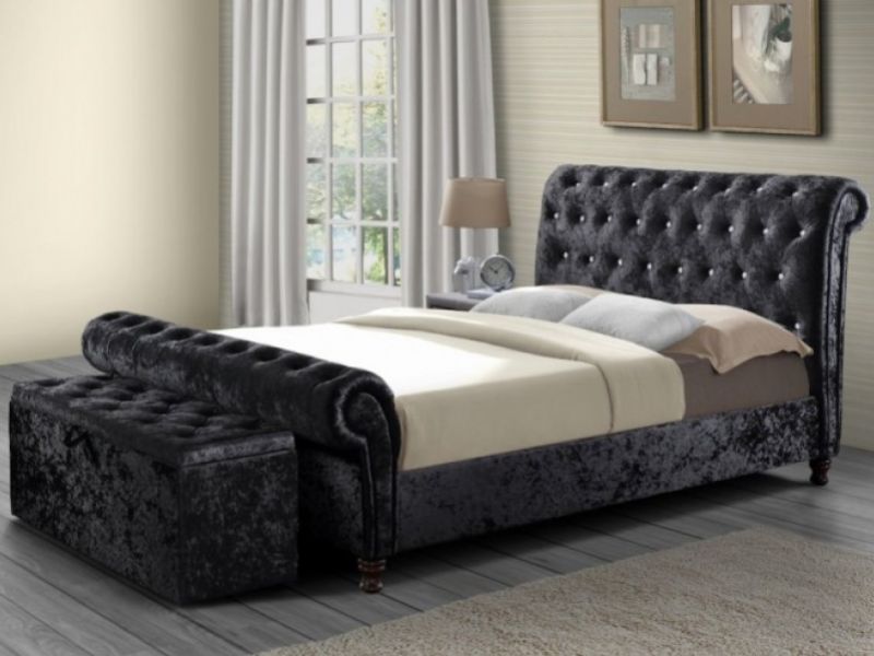 Birlea Bordeaux 6ft Super Kingsize Black Fabric Bed Frame