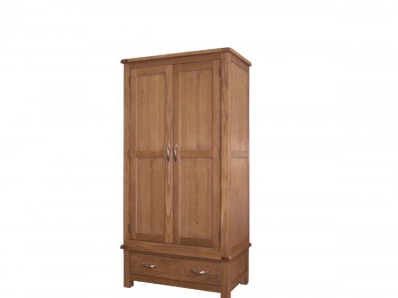 GFW Bowthorpe Oak 2 Door 1 Drawer Wardrobe