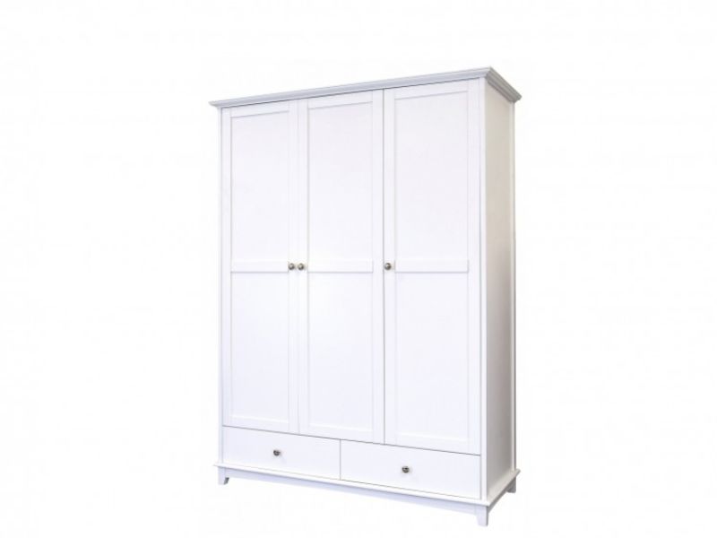 GFW Toulouse White 3 Door 2 Drawer Wardrobe