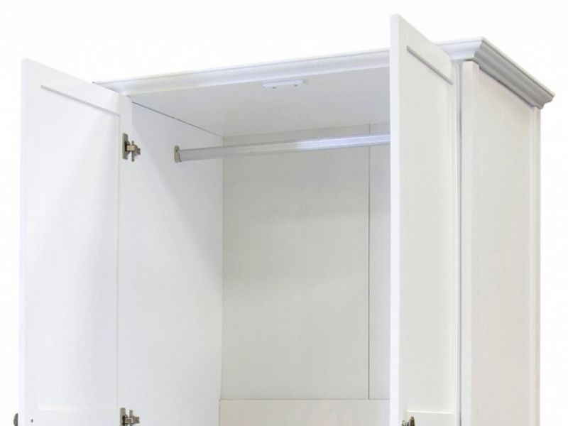 GFW Toulouse White 2 Door 1 Drawer Wardrobe