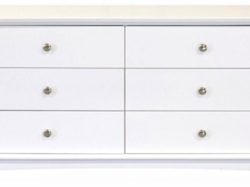 GFW Toulouse White 3 Plus 3 Drawer Chest