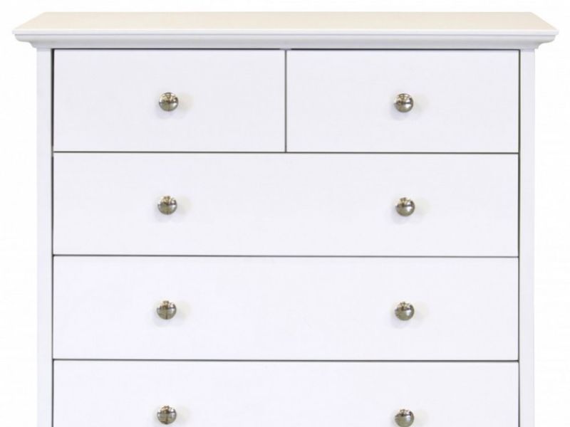 GFW Toulouse White 3 Plus 2 Drawer Chest