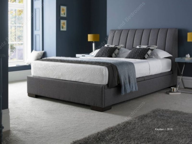 Kaydian Lanchester 5ft Kingsize Grey Fabric Ottoman Storage Bed