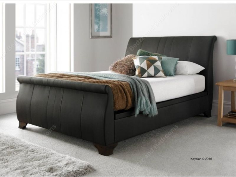 Kaydian Middleton 4ft6 Double Brown Leather Ottoman Bed