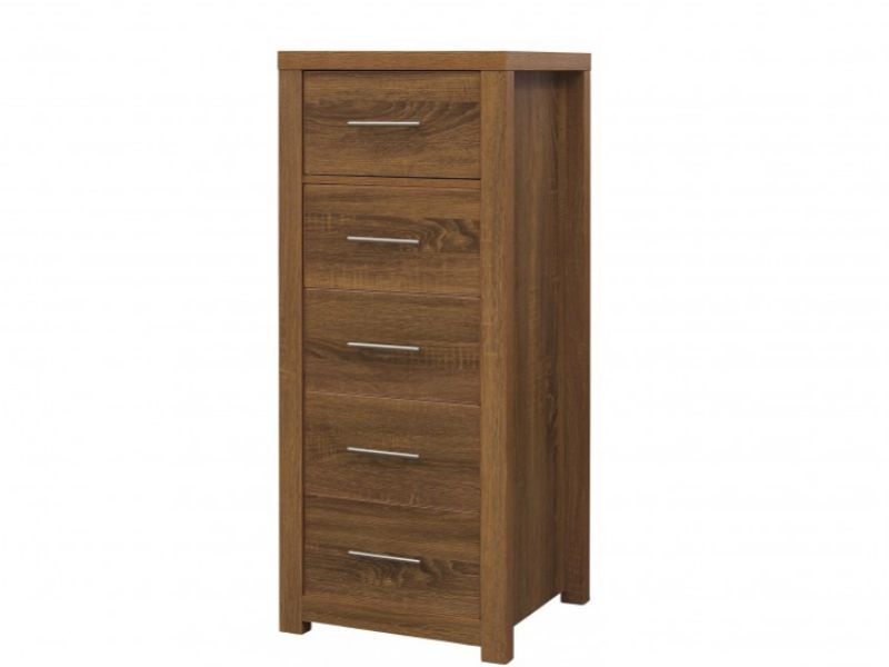 GFW Havana 5 Drawer Chest Oak Finish