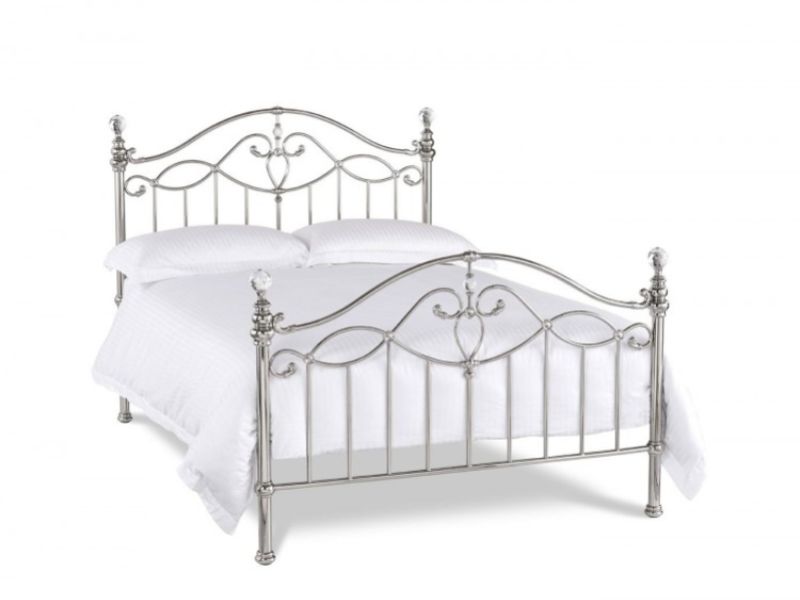 Bentley Elena 5ft Kingsize Shiny Nickel Metal Bed