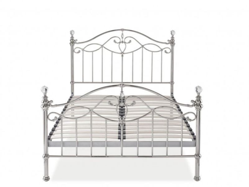 Bentley Elena 5ft Kingsize Shiny Nickel Metal Bed