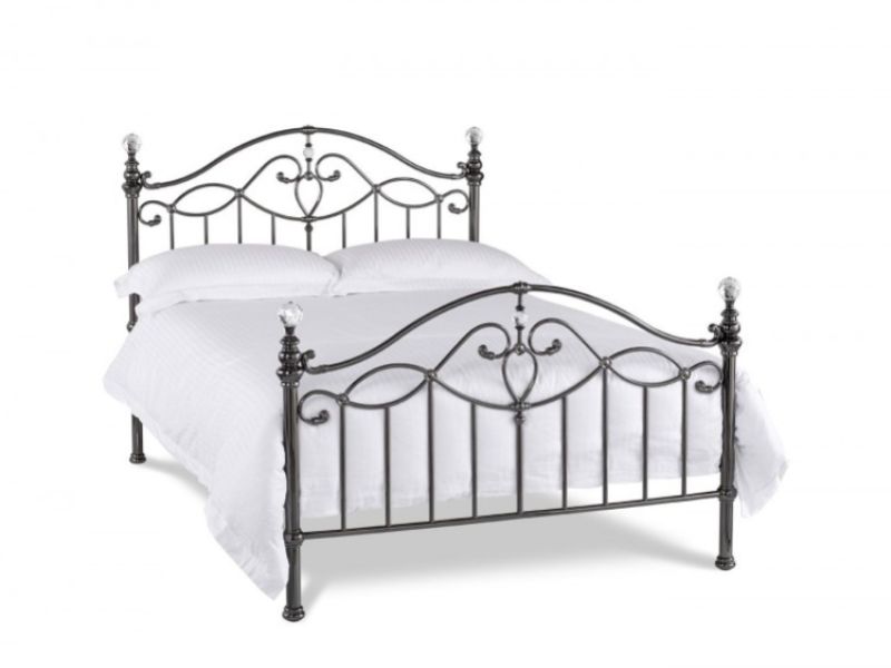 Bentley Elena 4ft Small Double Black Nickel Metal Bed