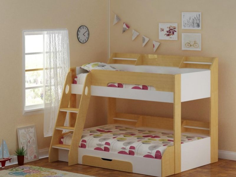 Flair Furnishings Flick Maple Triple Sleeper Bed