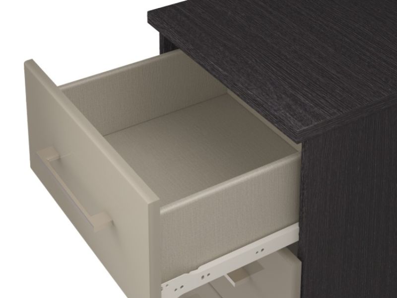 KT Halo Gloss Pale Grey 2 Drawer Bedside Pod Chest