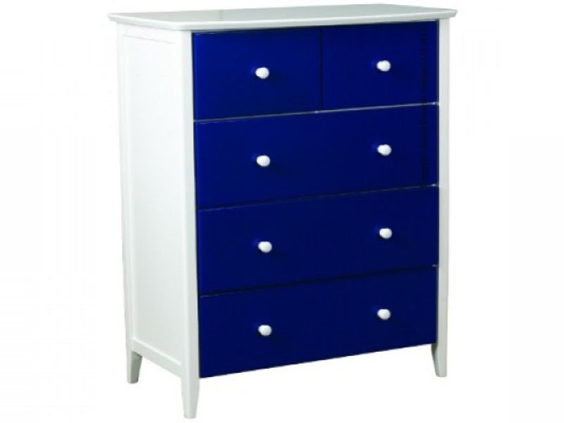 Sweet Dreams Ruby Blue 5 Drawer Chest of Drawers