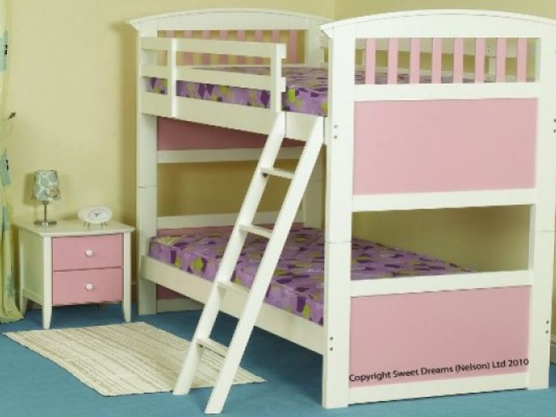 Sweet Dreams Ruby Pink Wooden Bunk Bed