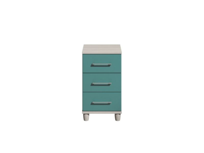 KT Halo Gloss Lagoon 3 Drawer Narrow Chest