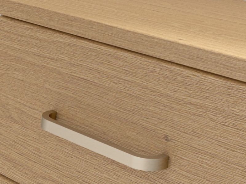 KT Deco Oak 4 Door Mirrored Gents Wardrobe