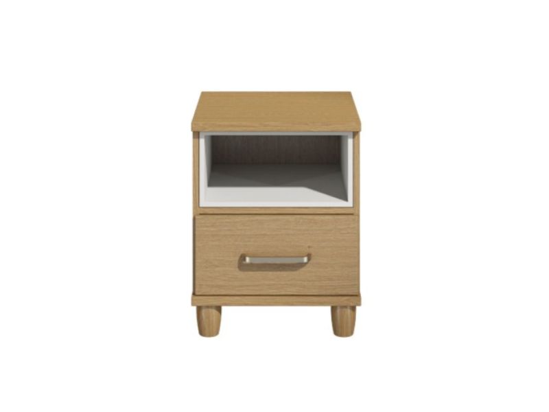 KT Deco Oak 1 Drawer Bedside Pod Chest