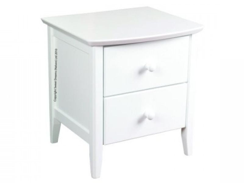 Sweet Dreams Ruby White 2 Drawer Bedside Cabinet