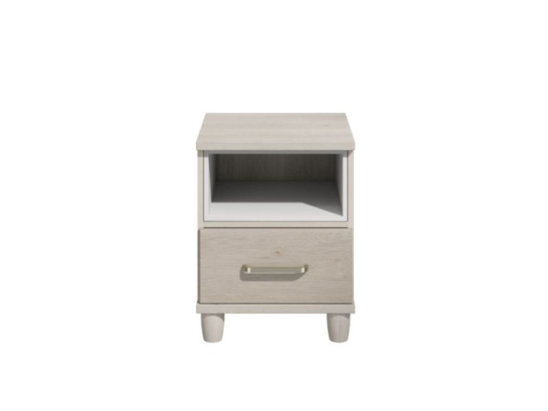 KT Deco Elm 1 Drawer Bedside Pod Chest