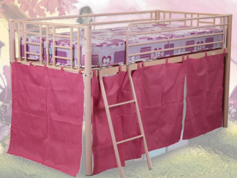 Sweet Dreams Twinkle Pink Metal Mid Sleeper Bed in Pink