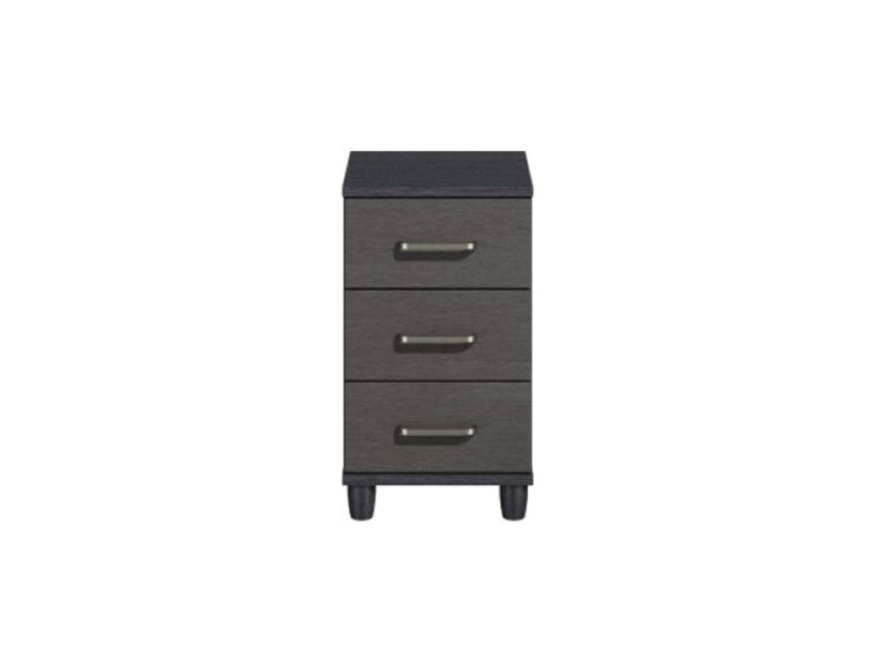 KT Deco Black And Graphite 3 Drawer Narrow Chest
