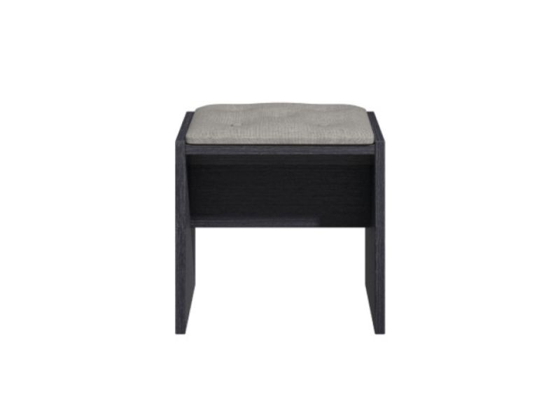 KT Deco Black And Graphite Dressing Table Stool