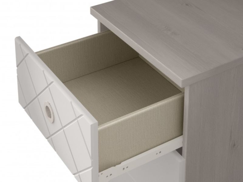 KT Geo White 3 Drawer Narrow Chest