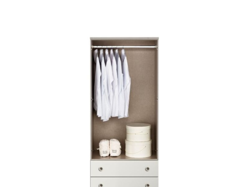KT Geo White 2 Door Mirrored Gents Wardrobe