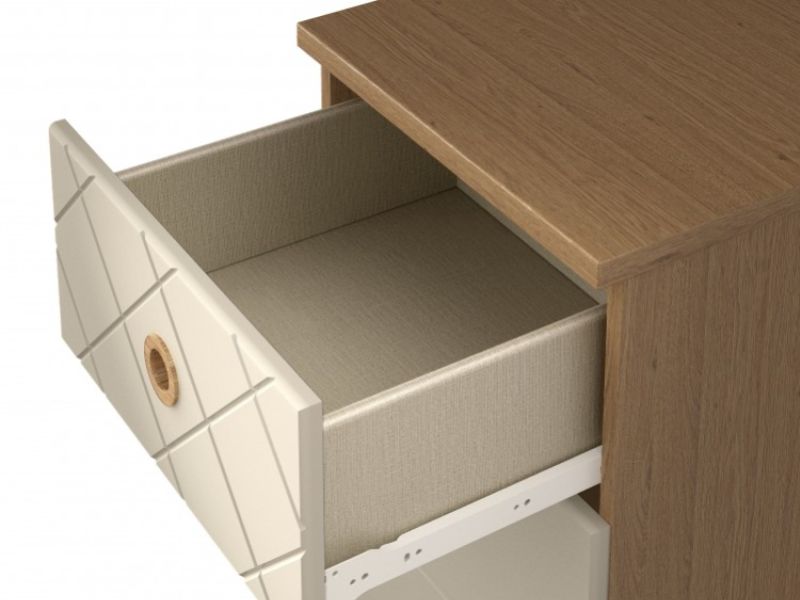 KT Geo Alabaster And Oak 4 Door Mirrored Gents Wardrobe