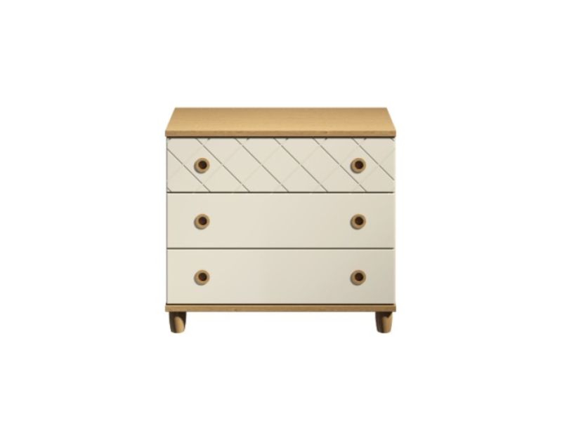 KT Geo Alabaster And Oak 3 Drawer Large Chest