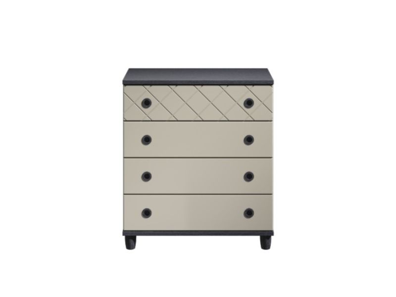 KT Geo Soft Grey And Black 4 Drawer Chest