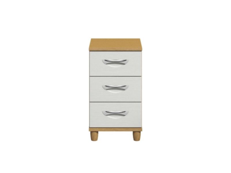 KT Moda White 3 Drawer Narrow Chest