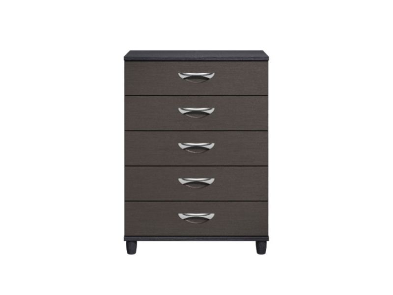 KT Moda Graphite And Black 5 Drawer Chest by UK Bed Store