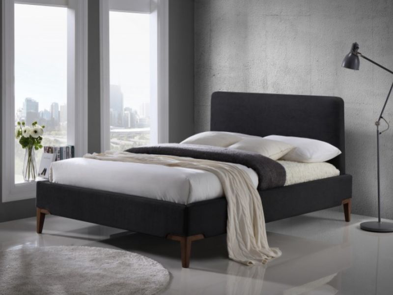 Time Living Durban 5ft Kingsize Black Fabric Bed Frame